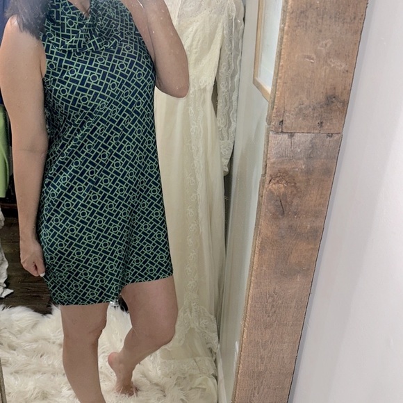 Haley & the Hound Geometric Green Sleeveless Dress size large - Picture 2 of 5